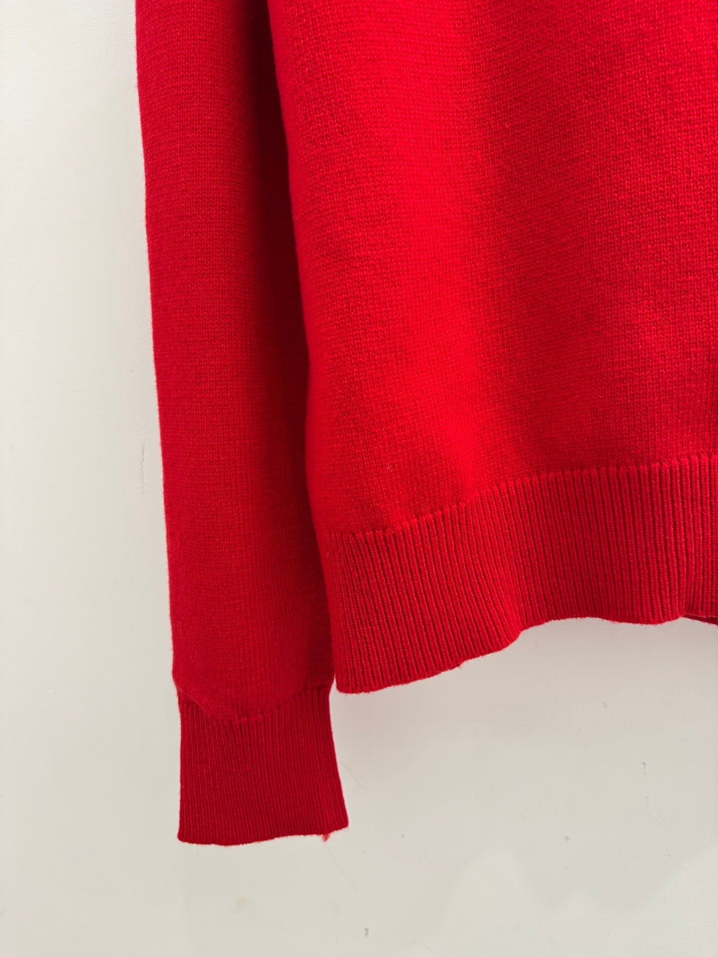 Prada 2025 Long-Sleeved Knit Sweater Dark Blue and Red Wool