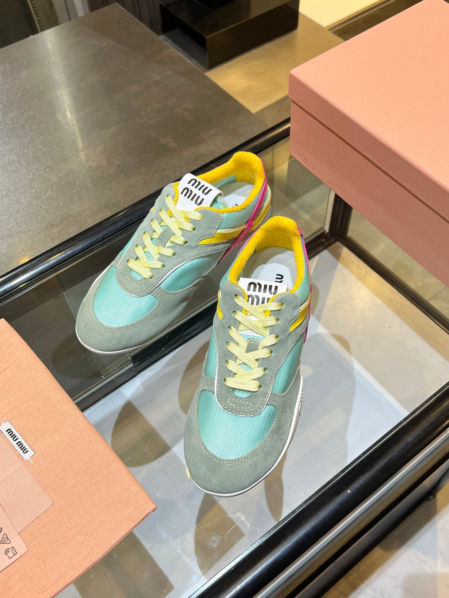 MIU x NB 26ss Sneaker Gray Light Blue Fabric Suede 625657