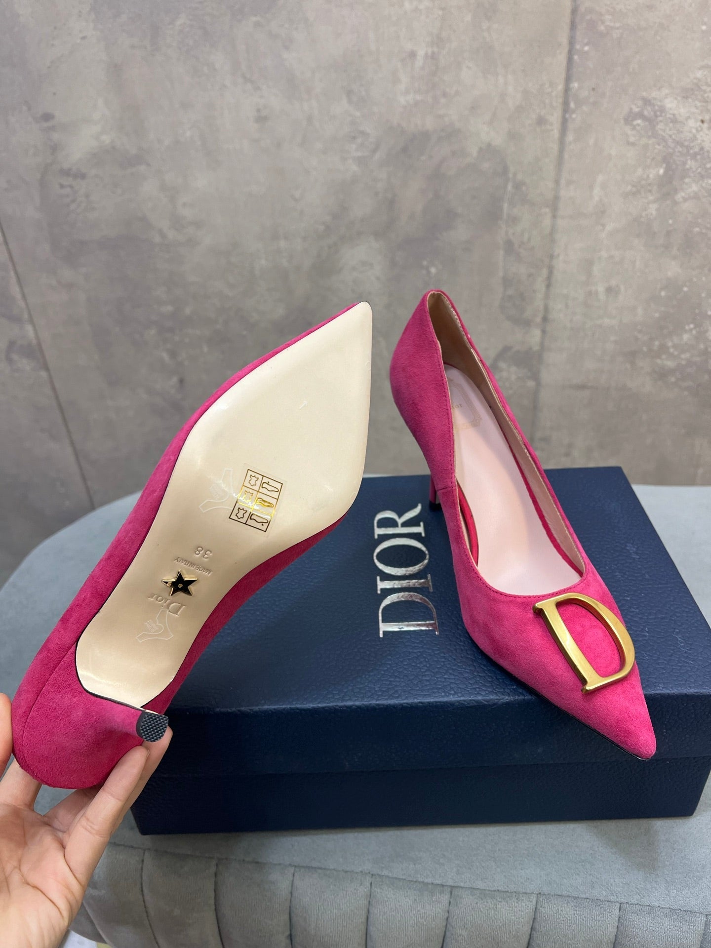 CD 26 High-Heeled 85 Pumps Pink Suede 594569