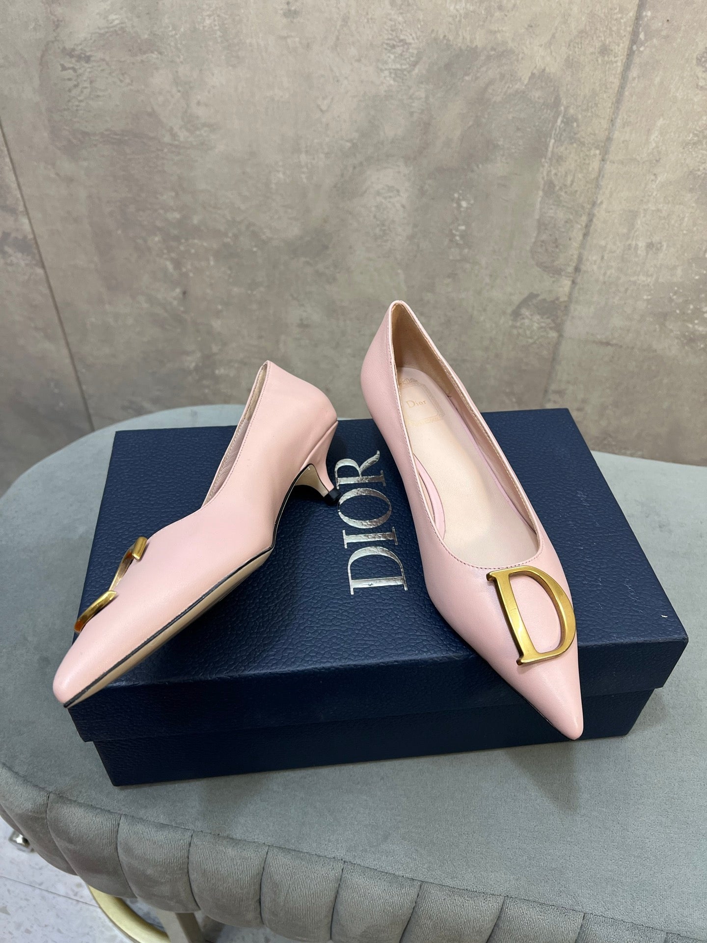 CD 26 High-Heeled 40 Pumps Light Pink Cowhide 594577