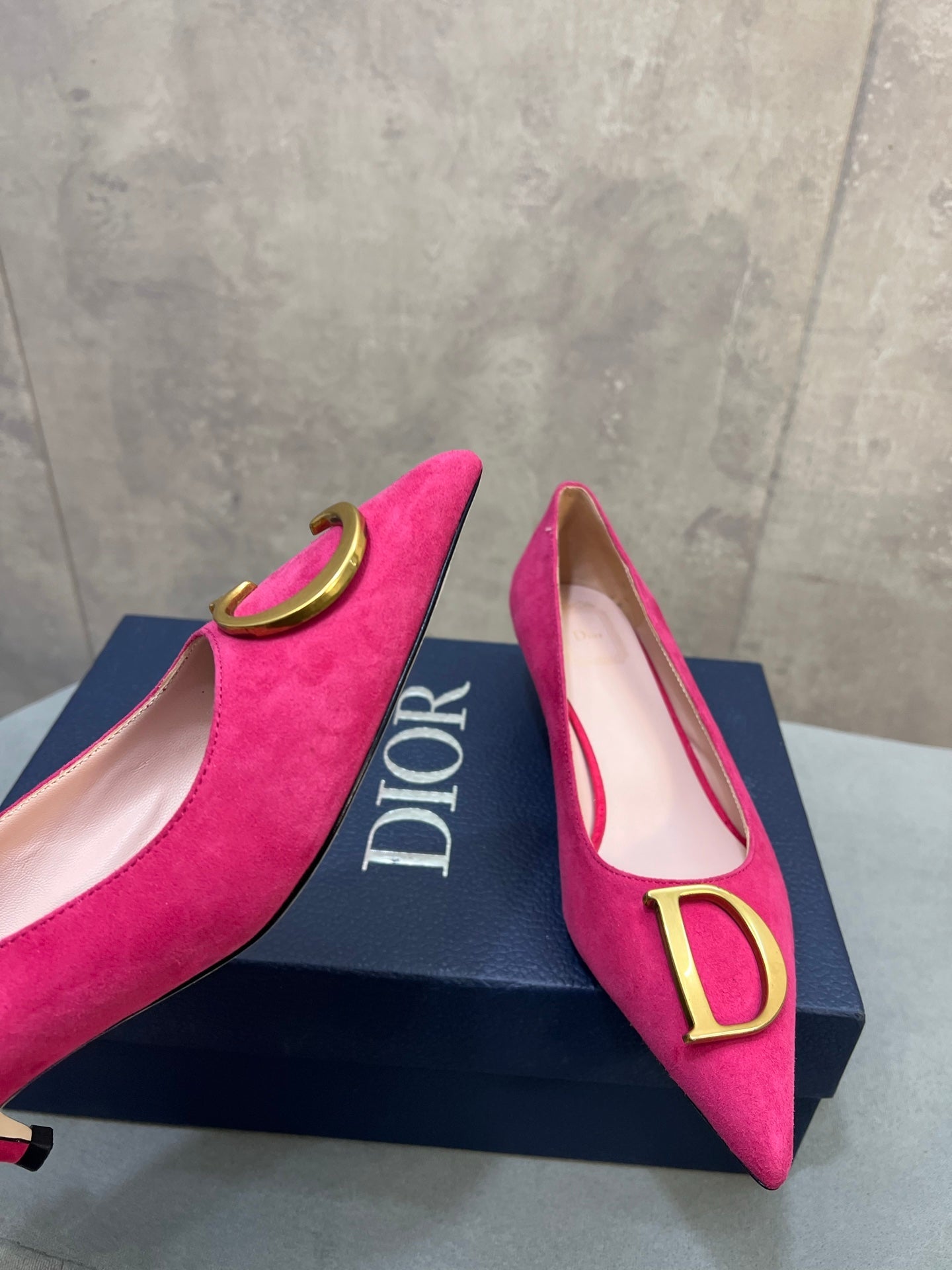 CD 26 High-Heeled 40 Pumps Pink Suede 594580