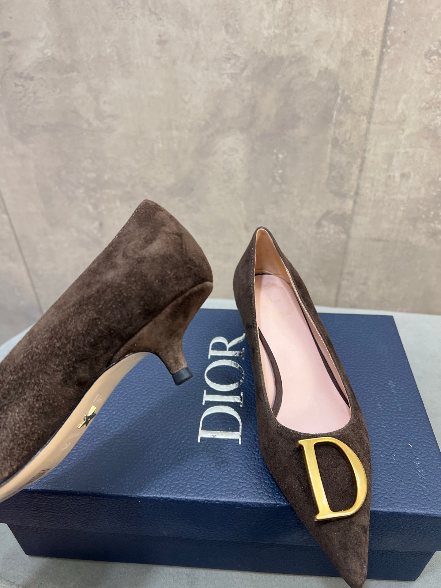 CD 26 High-Heeled 40 Pumps Dark Brown Suede 594582