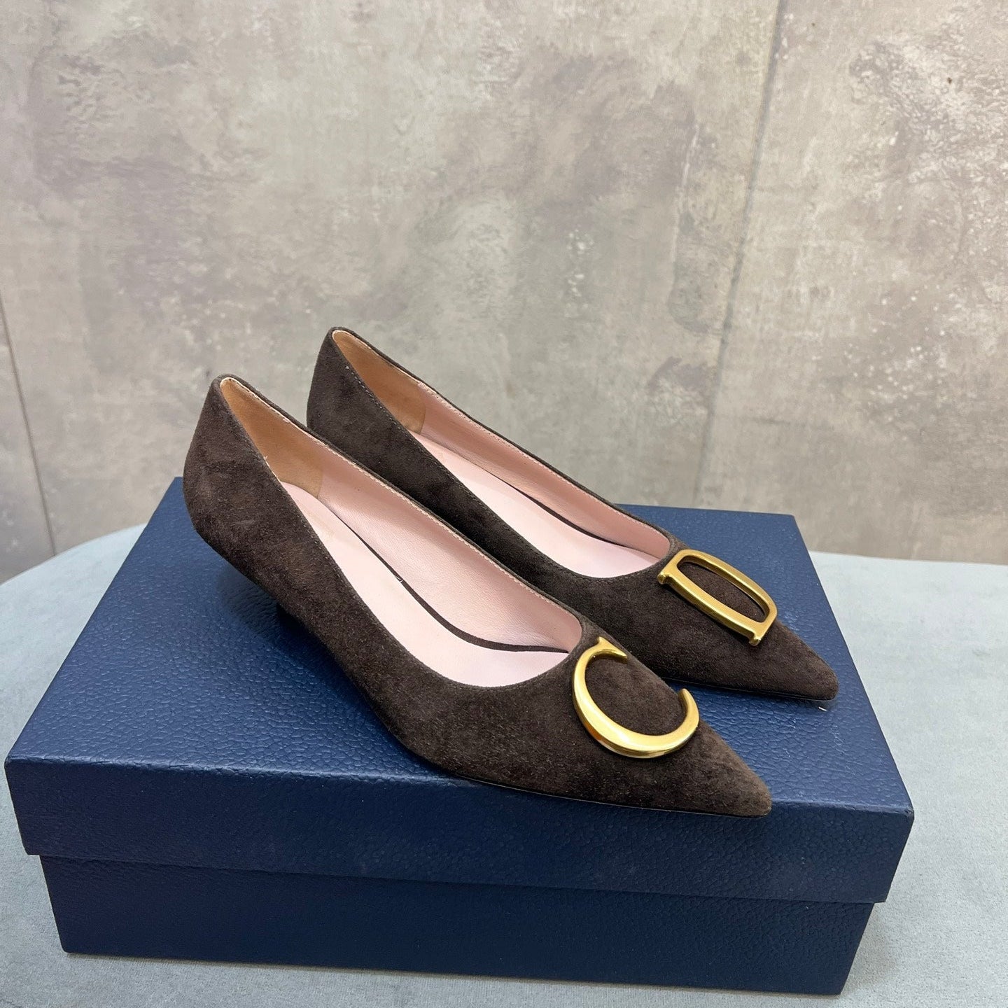 CD 26 High-Heeled 40 Pumps Dark Brown Suede 594582