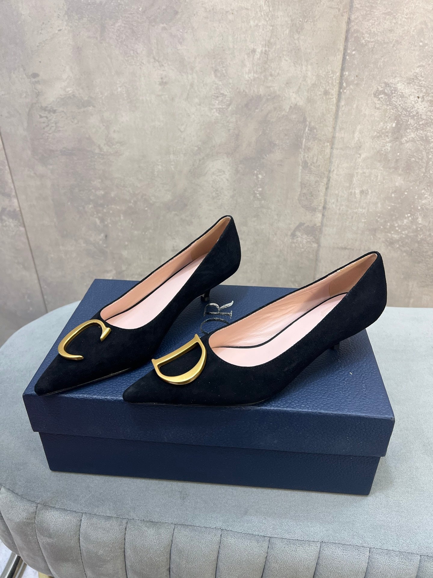 CD 26 High-Heeled 40 Pumps Black Suede 594583