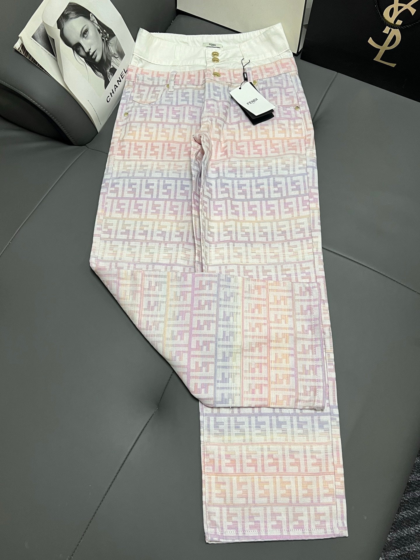 Fendi 25 Jacquard Straight Leg Pants 0018
