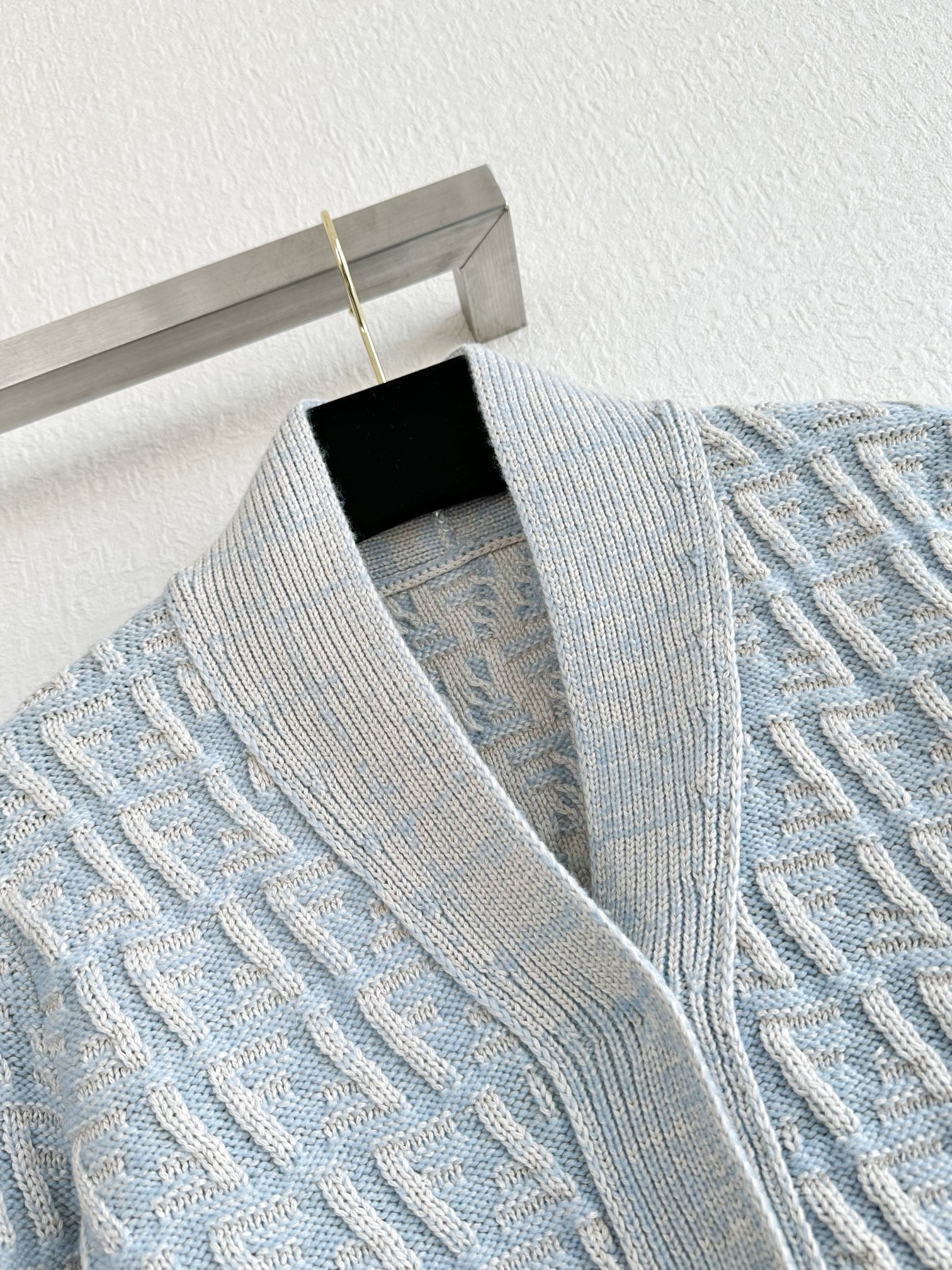 Fendi 25 Short Coat Light Blue Wool 0033