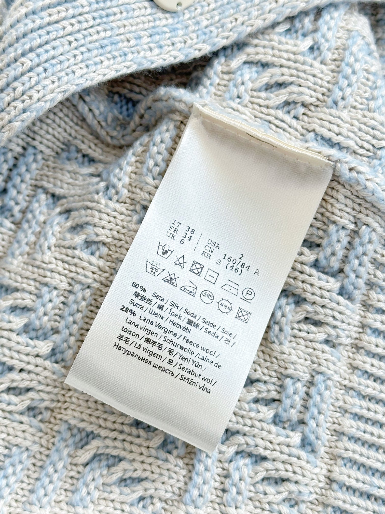 Fendi 25 Short Coat Light Blue Wool 0033