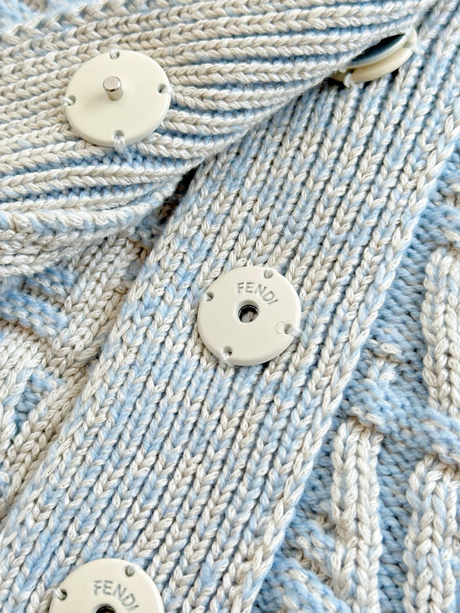 Fendi 25 Short Coat Light Blue Wool 0033