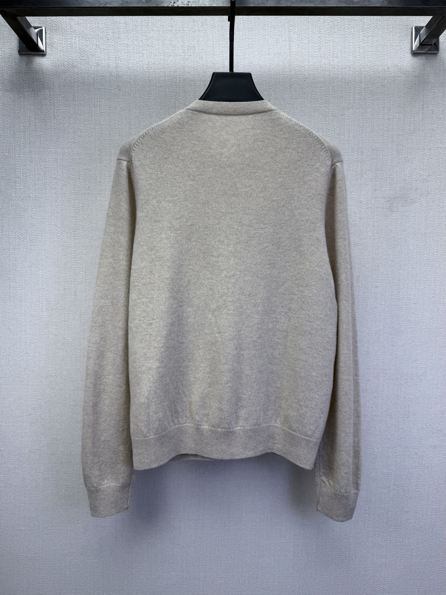 LP 25 Embroidered Floral Pattern Hollow Cardigan Gray Cashmere 315858