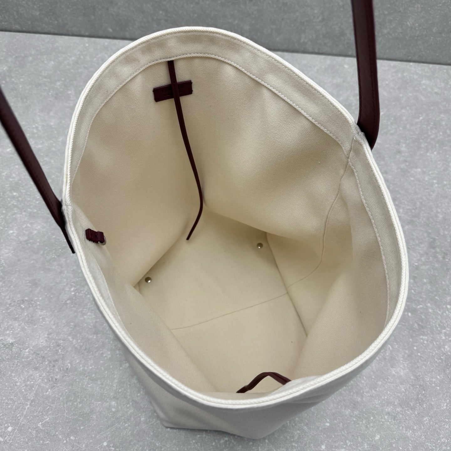 The Row 2025 Large N/S Park Tote Bag 43cm White Leather Canvas