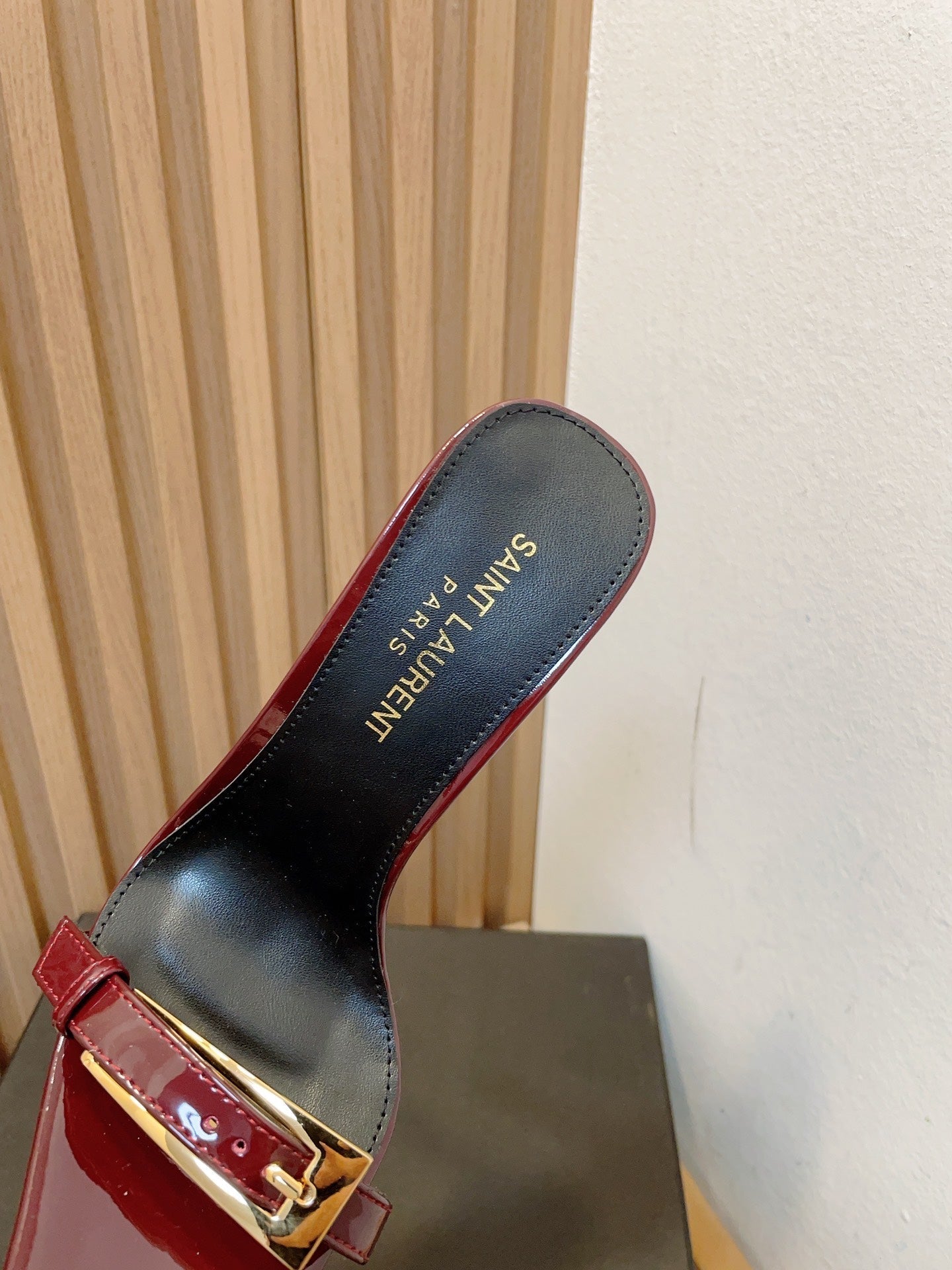 SL SQUARE TOED NUIT PUMPS RED CALFSKIN