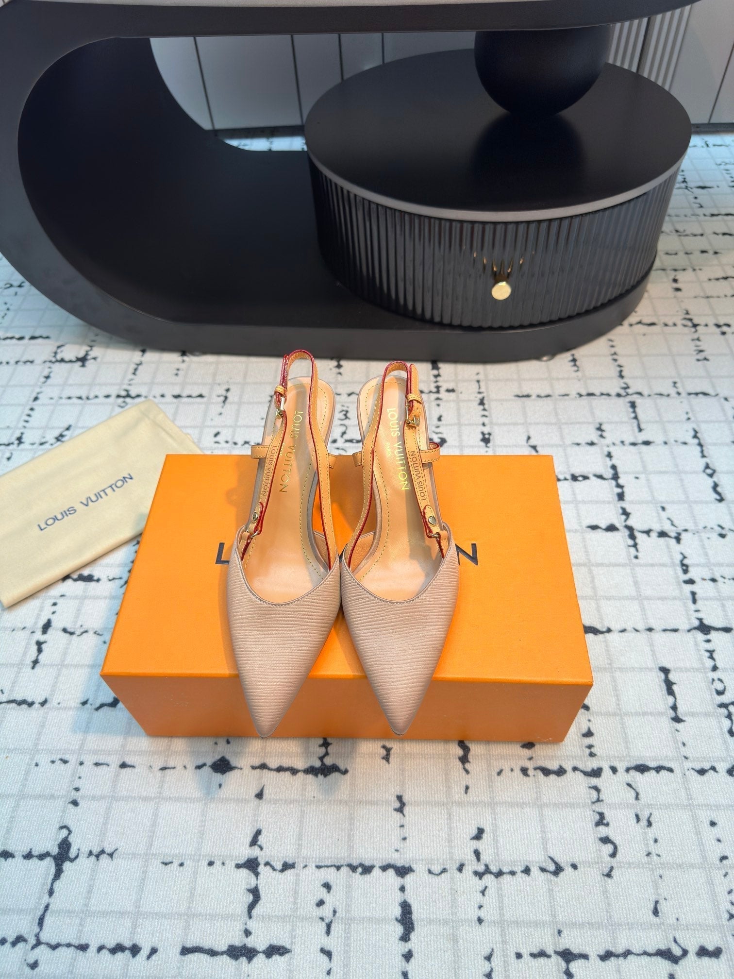 LV Blossom Slingback Pump 95mm Pastel Light Pink Lambskin