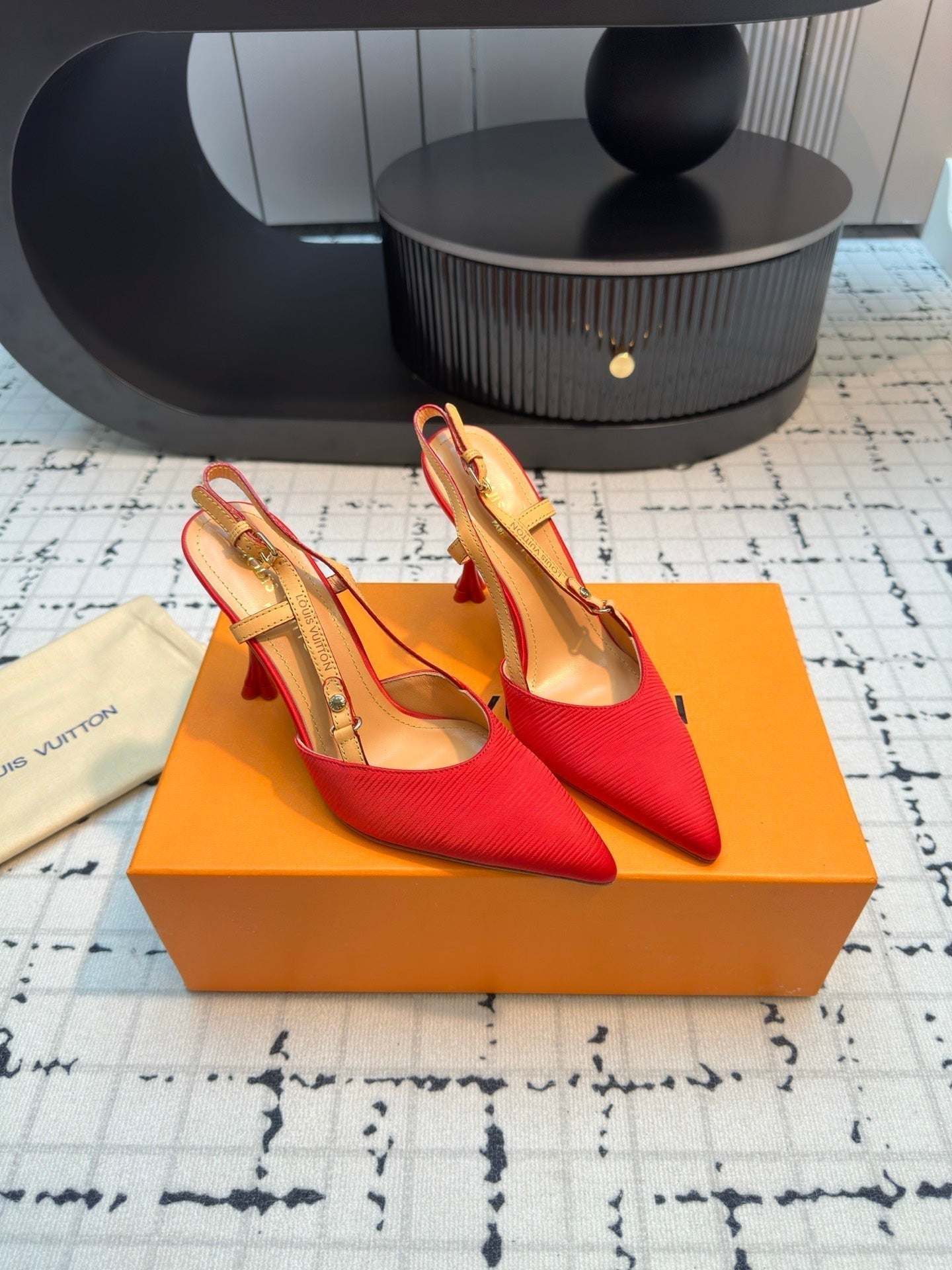 LV Blossom Slingback Pump 95mm Red Lambskin