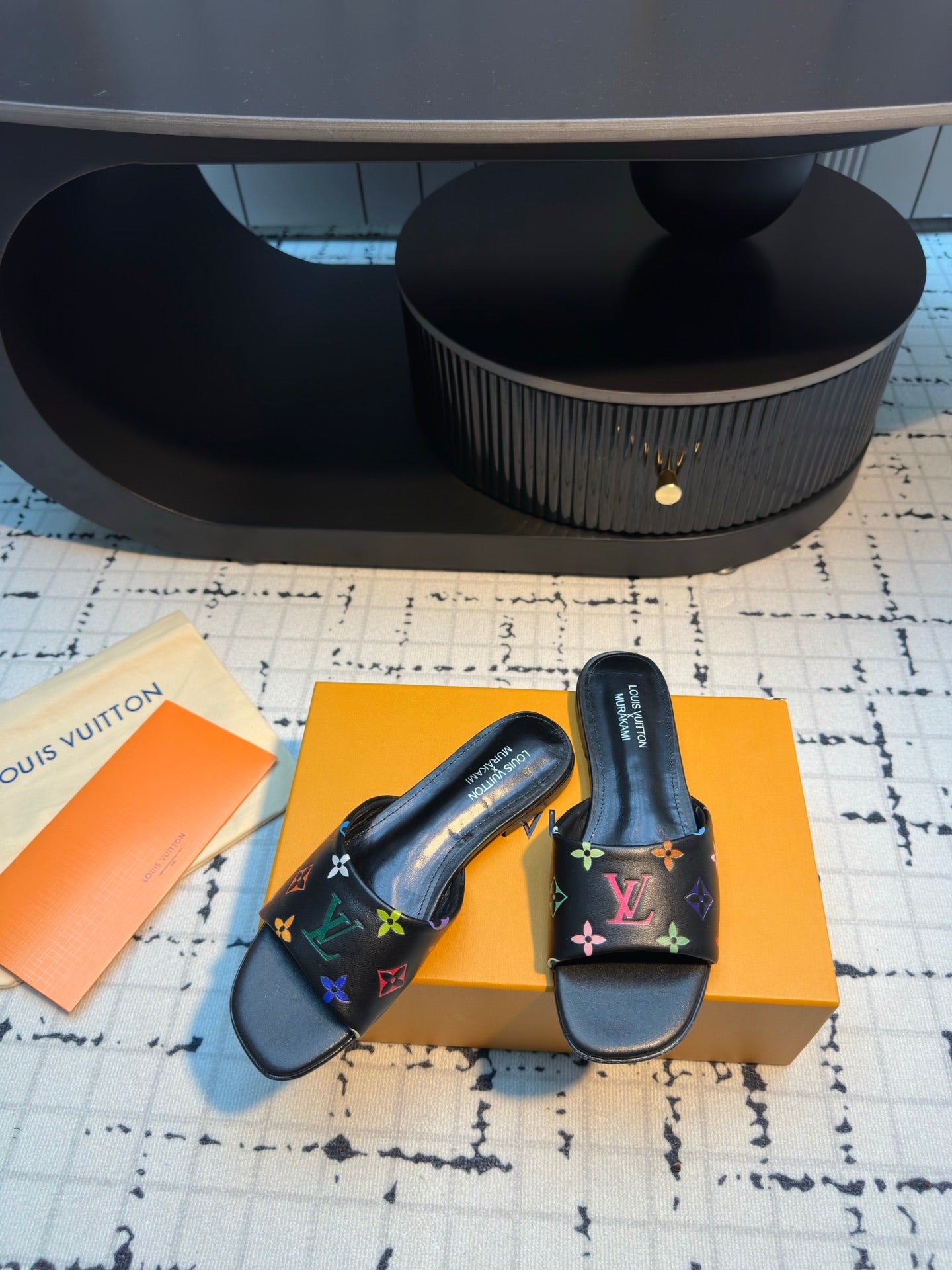 LV Mule plate 6AM LV x TM Black with Monogram Multicolore  Leather 218904