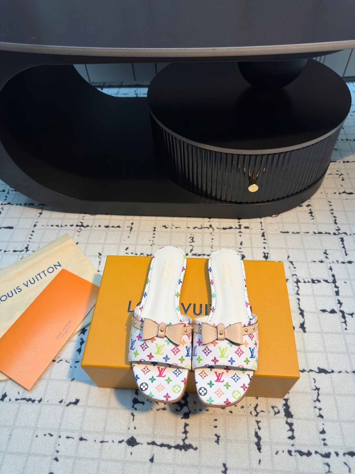 LV LV x TM 6AM Flat Mule White with Monogram Multicolore Leather 218910