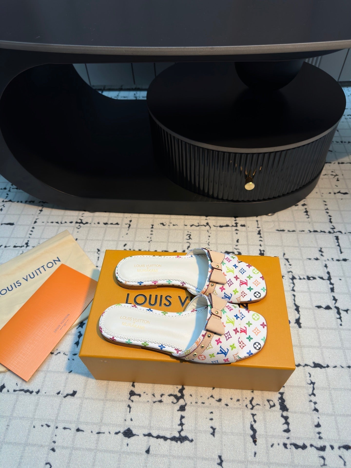 LV LV x TM 6AM Flat Mule White with Monogram Multicolore Leather 218910