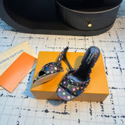 LV Mule 6AM LV x TM 95mm Black with Monogram Multicolore Leather 218906