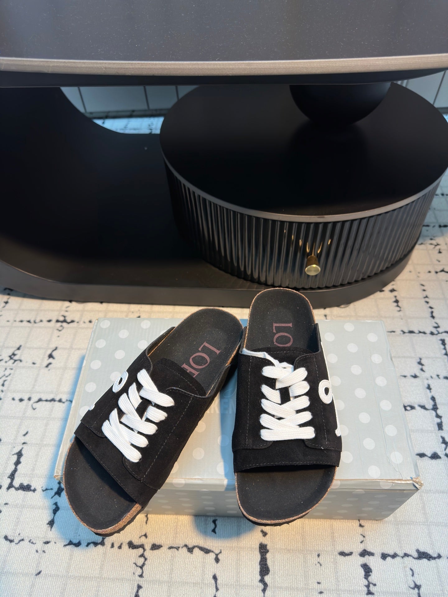 Loewe x Birkenstock Slide Black Cowhide Suede 316914