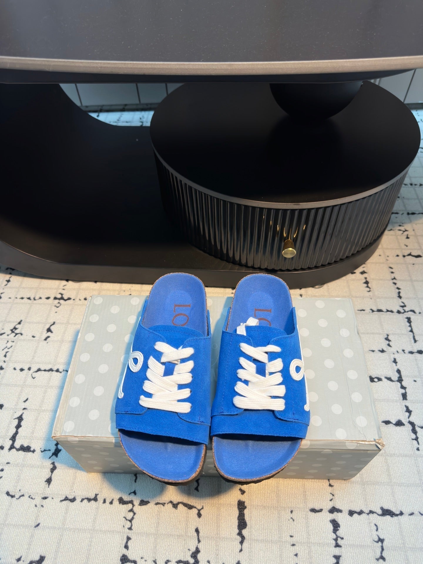 Loewe x Birkenstock Slide Blue Cowhide Suede