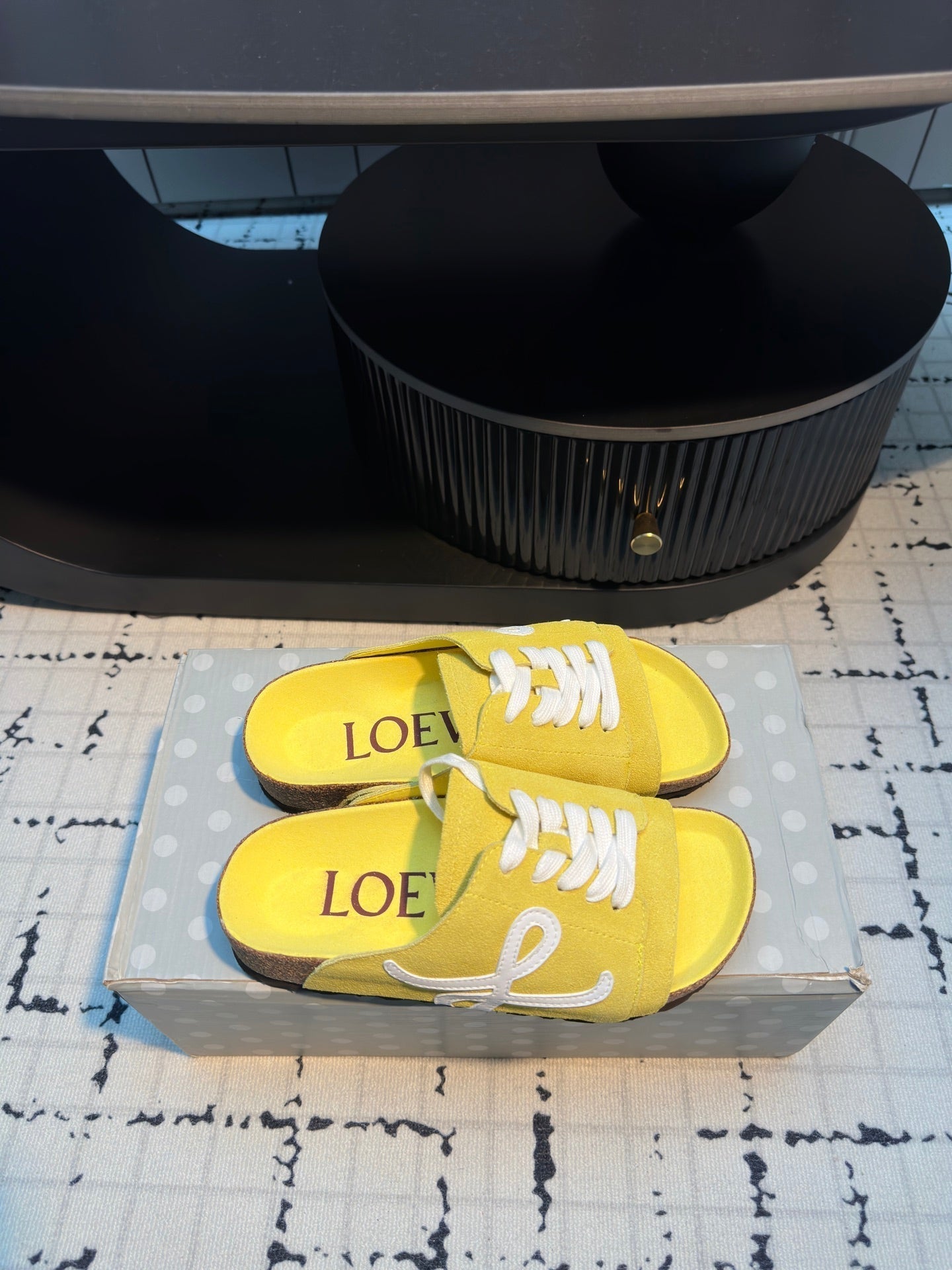 Loewe x Birkenstock Slide Yellow Cowhide Suede