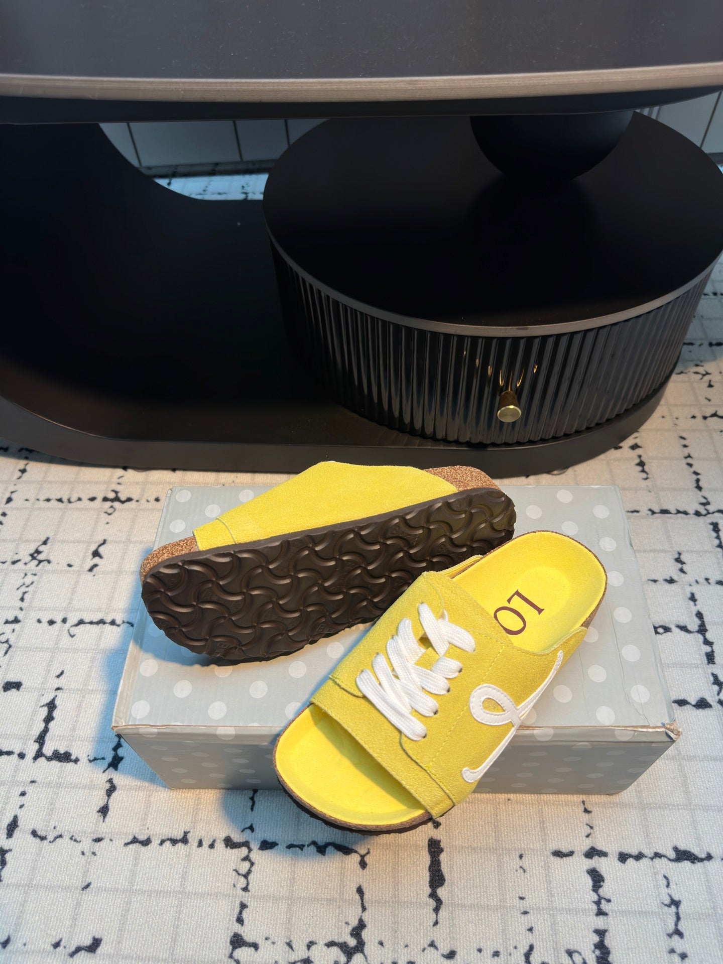 Loewe x Birkenstock Slide Yellow Cowhide Suede