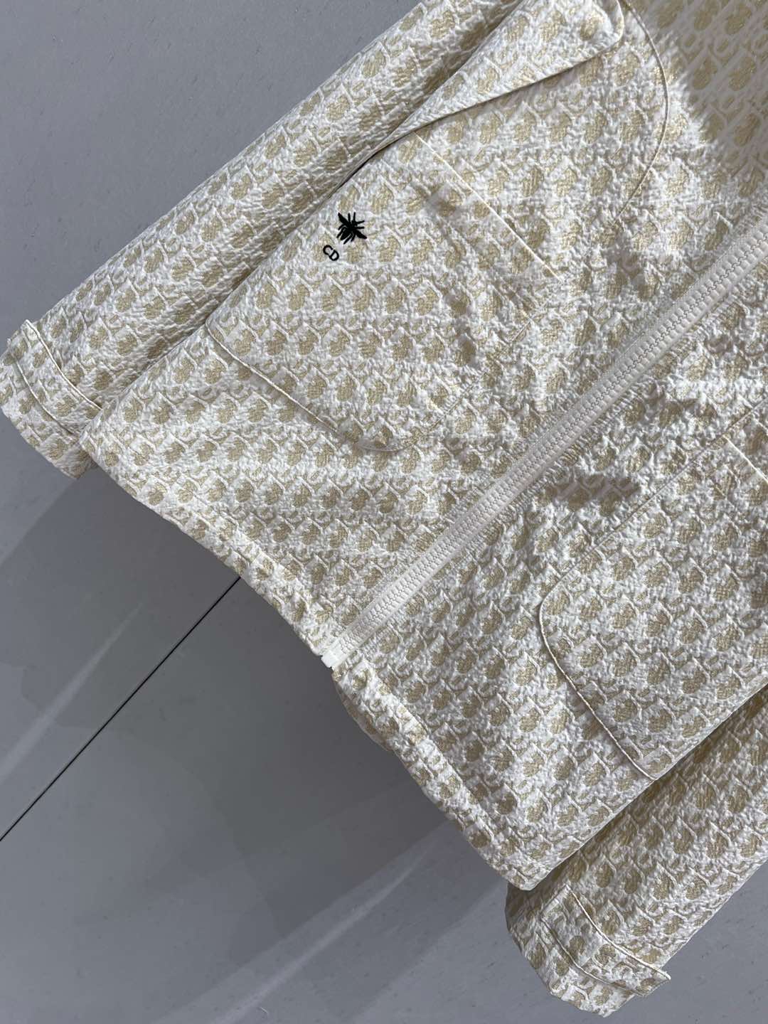 CD 25 Monogram Jacket Beige Polyester