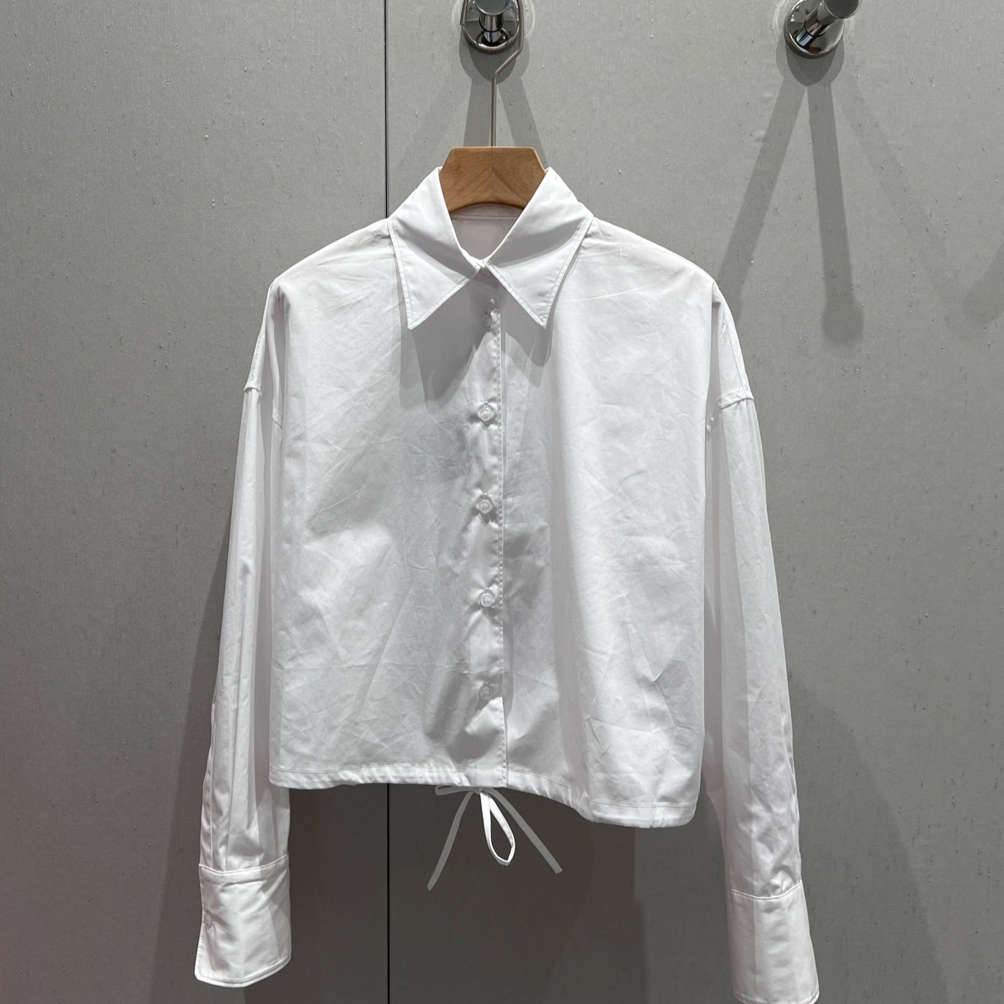 Prada 25 Drawstring-hem Shirt White Cotton 210197