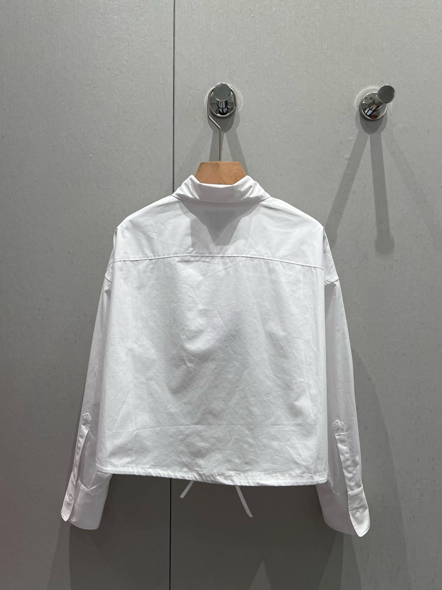 Prada 25 Drawstring-hem Shirt White Cotton 210197
