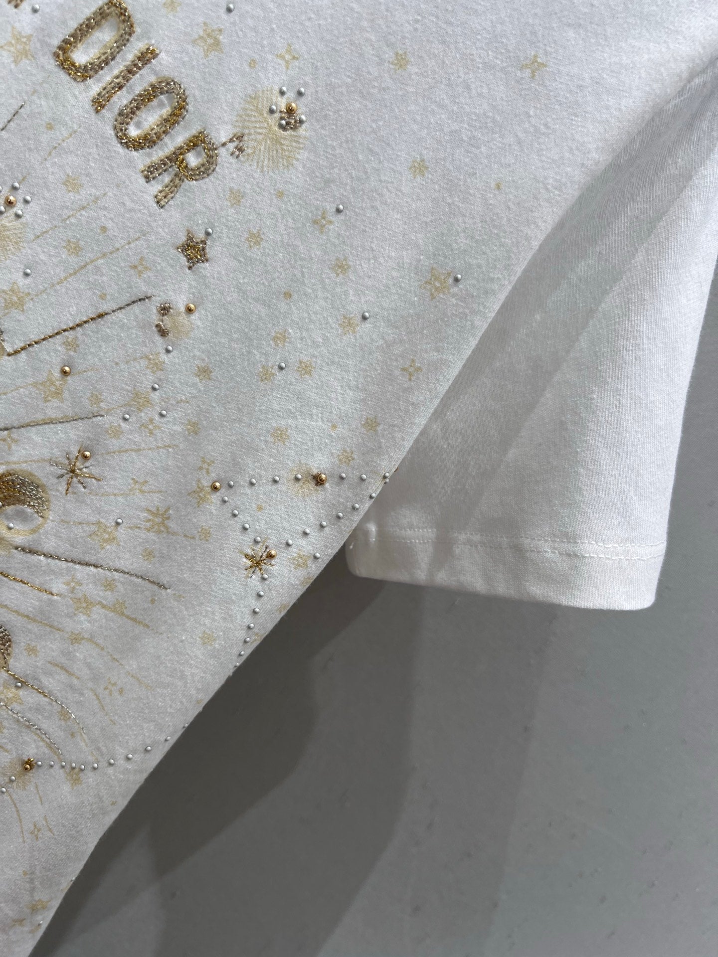 CD 25 T-shirt White Gold cotton 211144