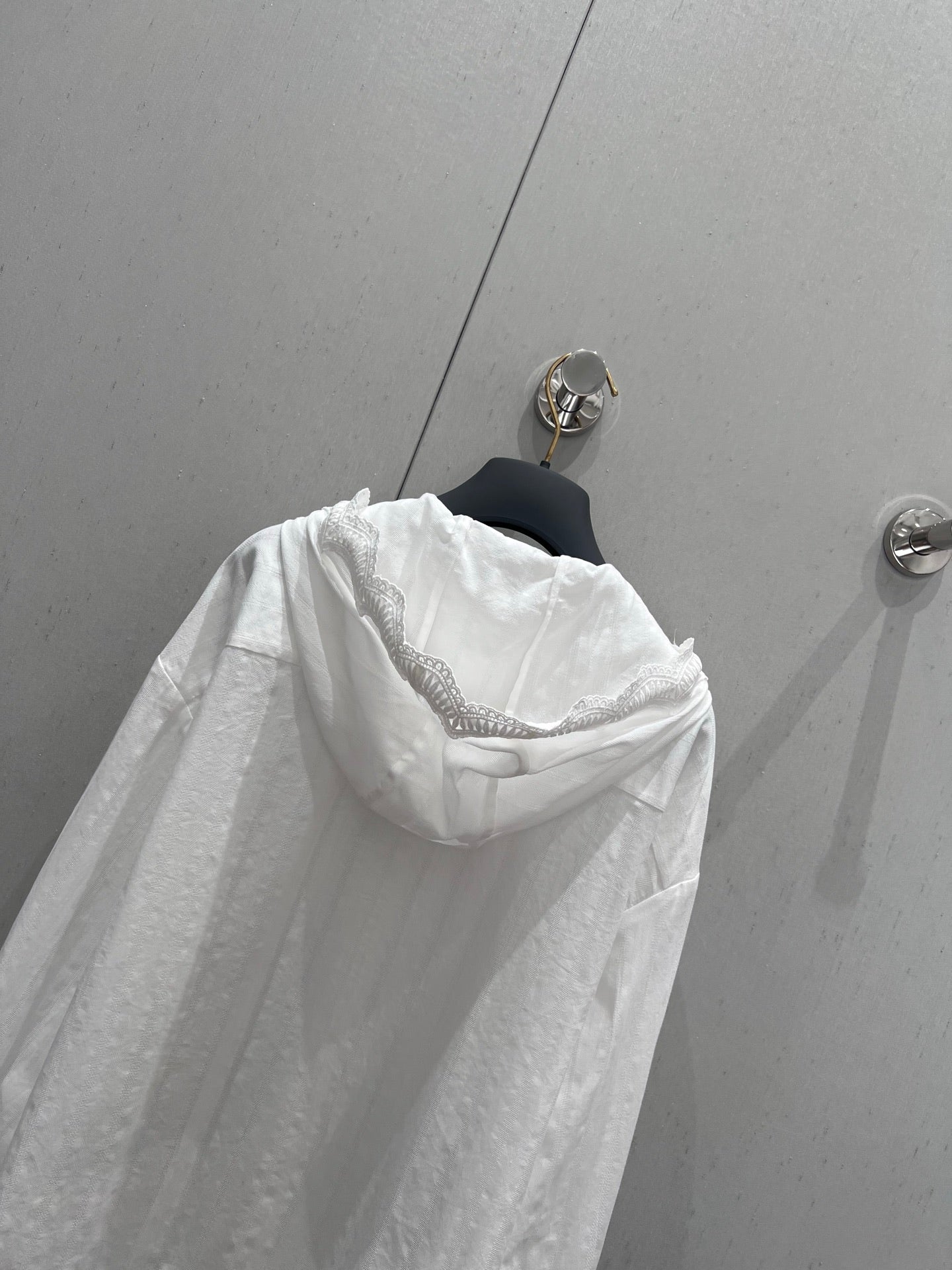 CD 25 Lace-trimmed Hooded Cardigan White Cotton 213817