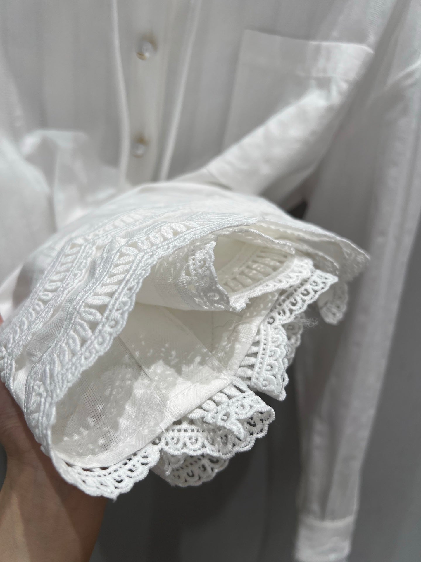 CD 25 Lace-trimmed Hooded Cardigan White Cotton 213817