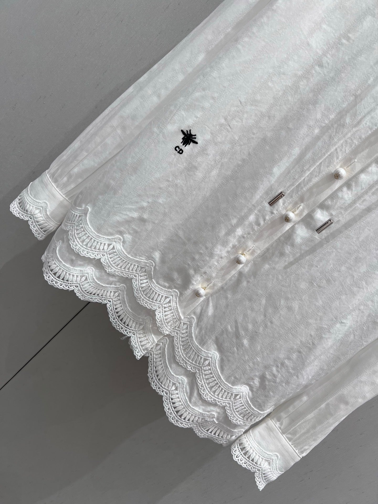 CD 25 Lace-trimmed Hooded Cardigan White Cotton 213817