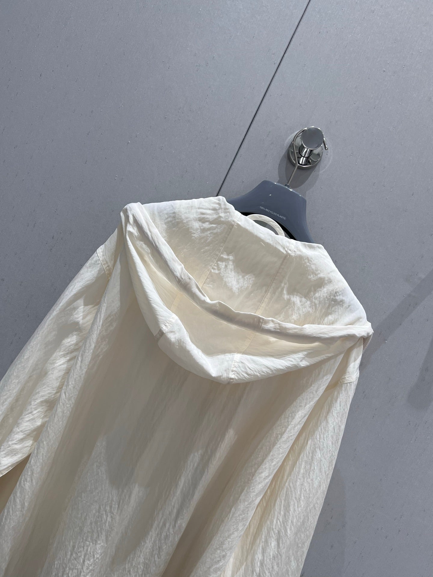 Prada 25 Hooded Zipper Jacket Beige Cotton 215233