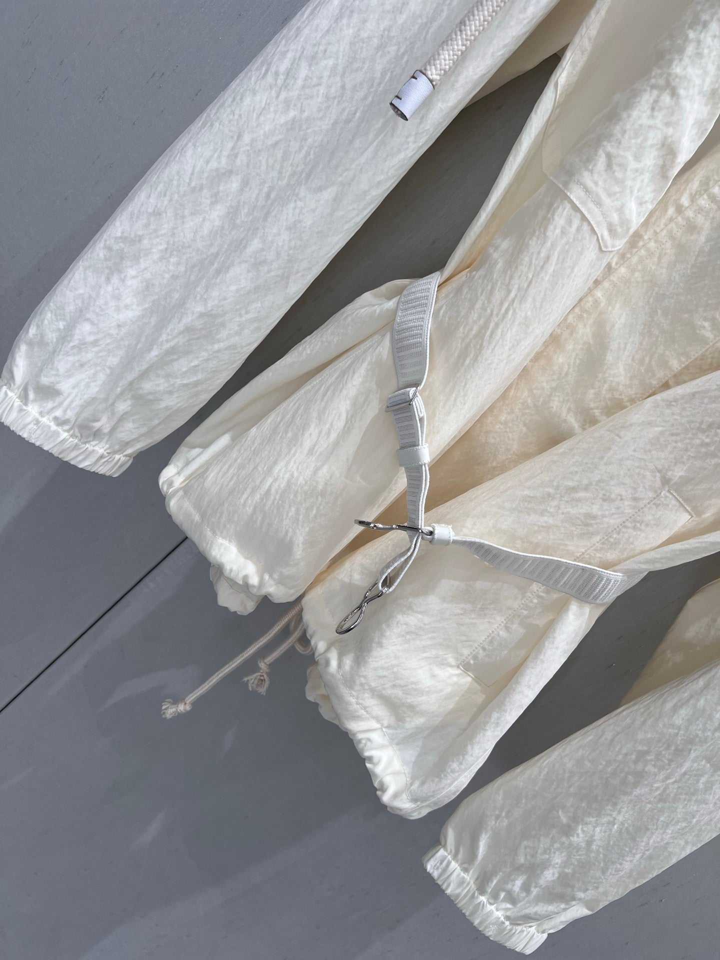 Prada 25 Hooded Zipper Jacket Beige Cotton 215233