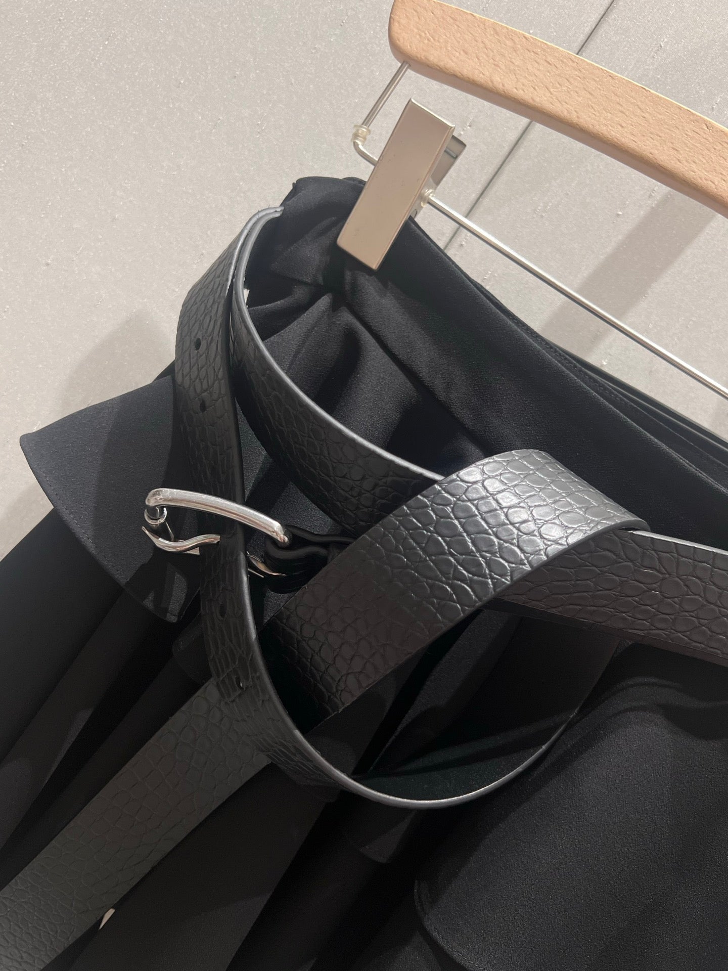 Loewe 25 Mini Skirt with Belt Black Polyester Fiber 215388