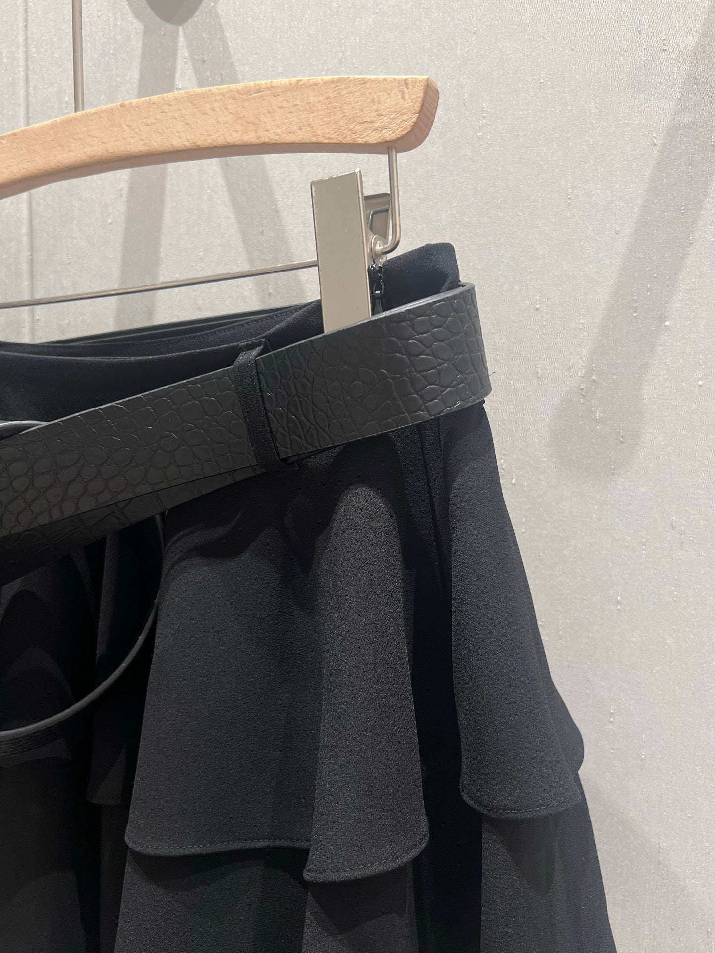 Loewe 25 Mini Skirt with Belt Black Polyester Fiber 215388