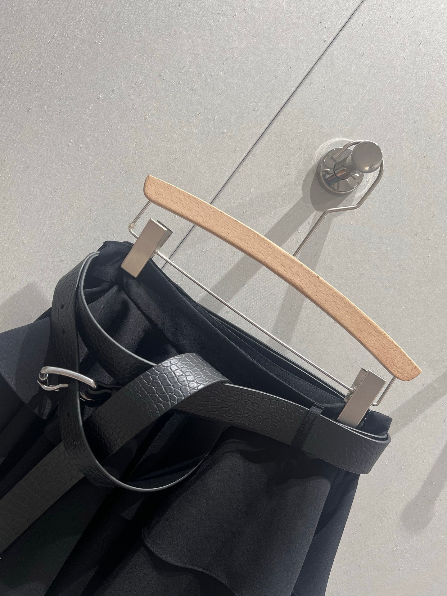 Loewe 25 Mini Skirt with Belt Black Polyester Fiber 215388