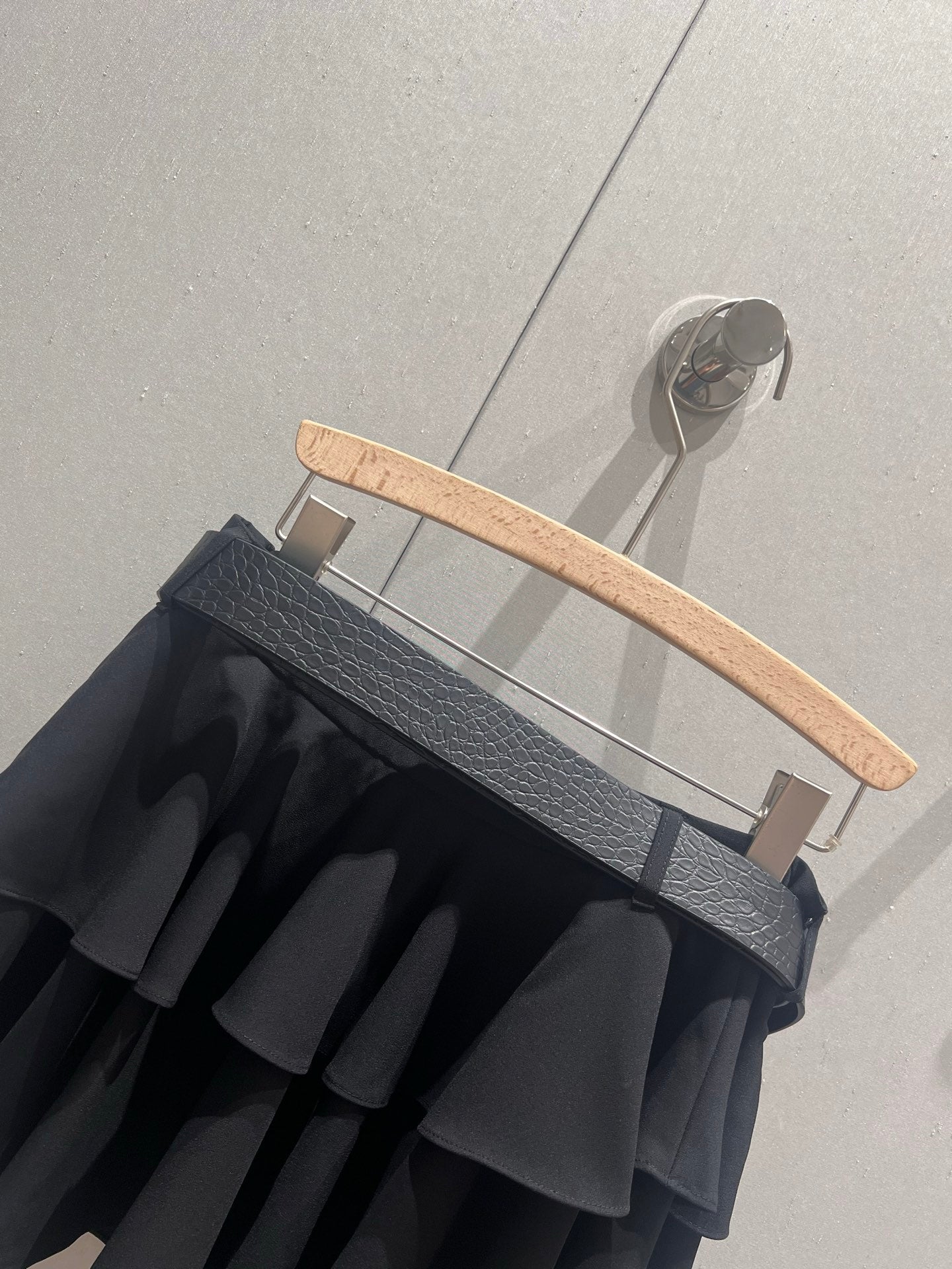 Loewe 25 Mini Skirt with Belt Black Polyester Fiber 215388