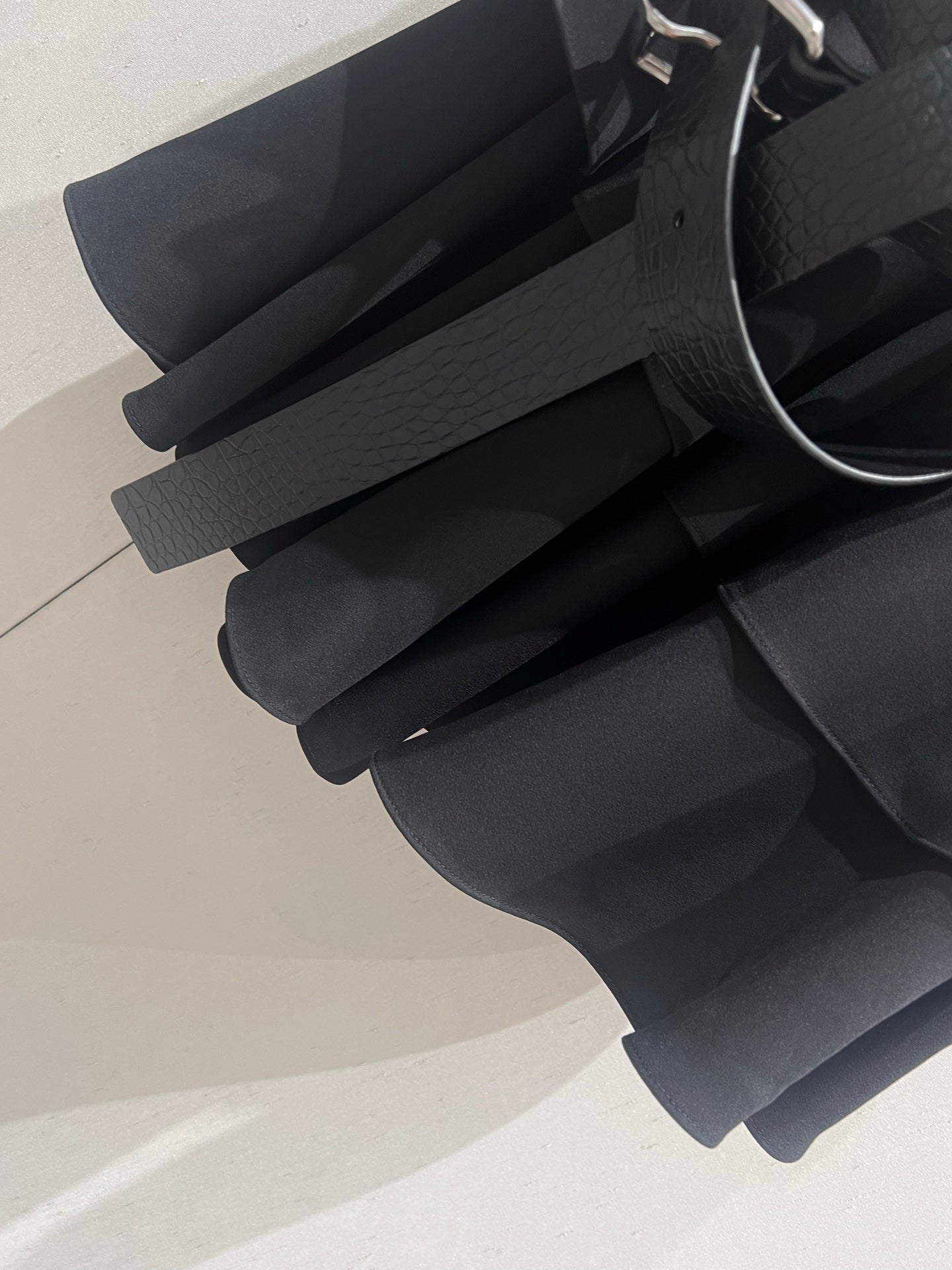 Loewe 25 Mini Skirt with Belt Black Polyester Fiber 215388