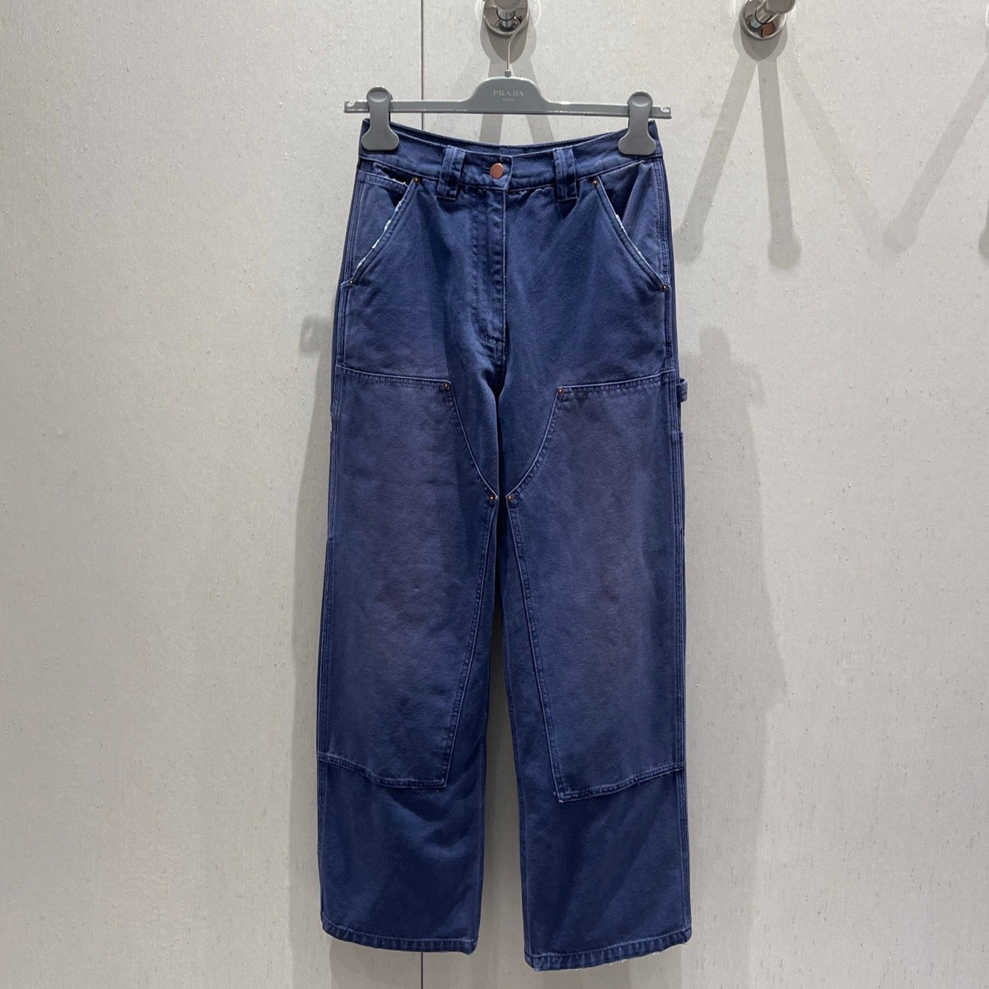 Prada 25 Pant Blue Cotton 215589
