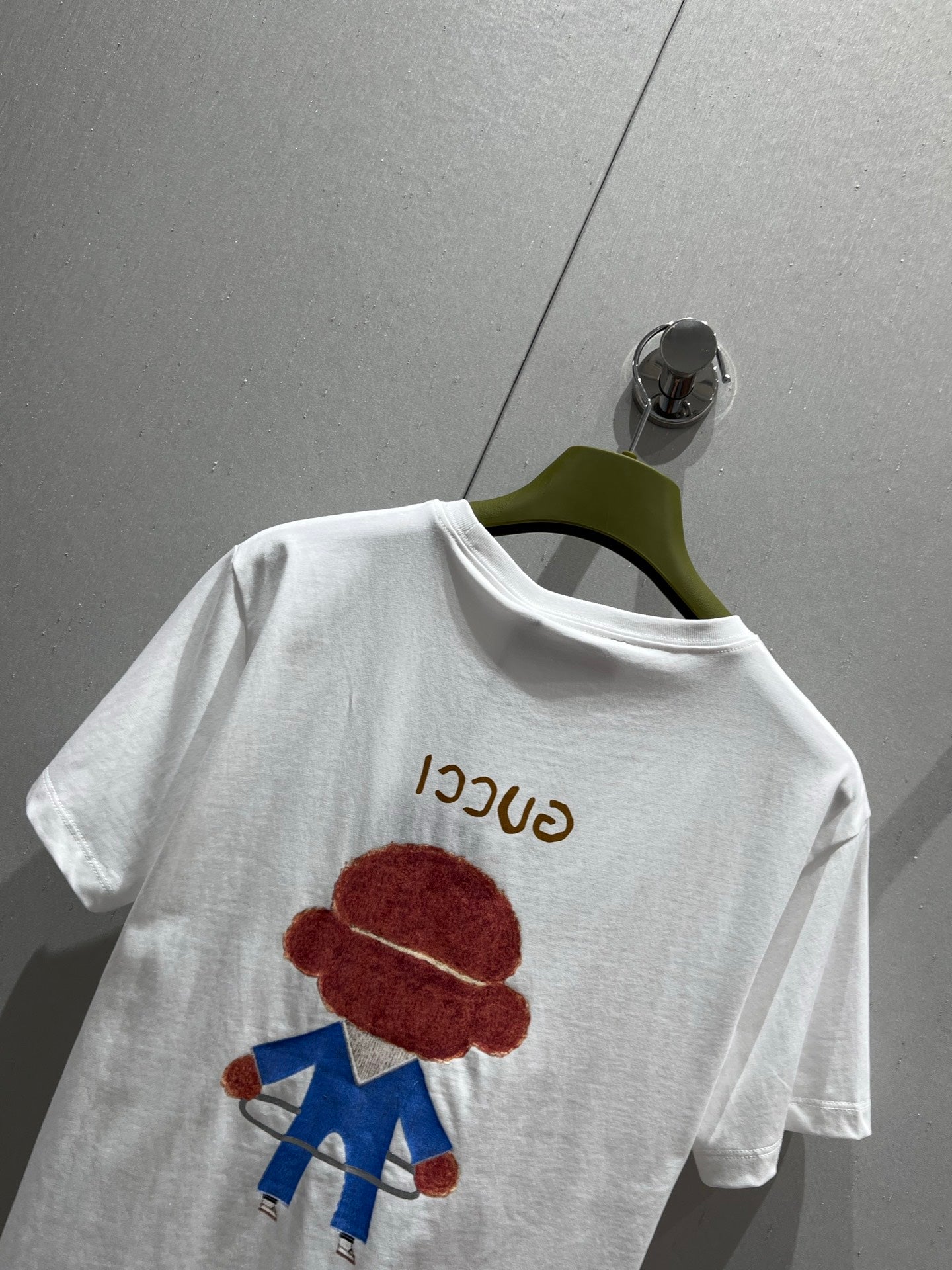 Gucci 25 Cartoon Fun Teddy Print Short-sleeved T-shirt White Cotton 215692