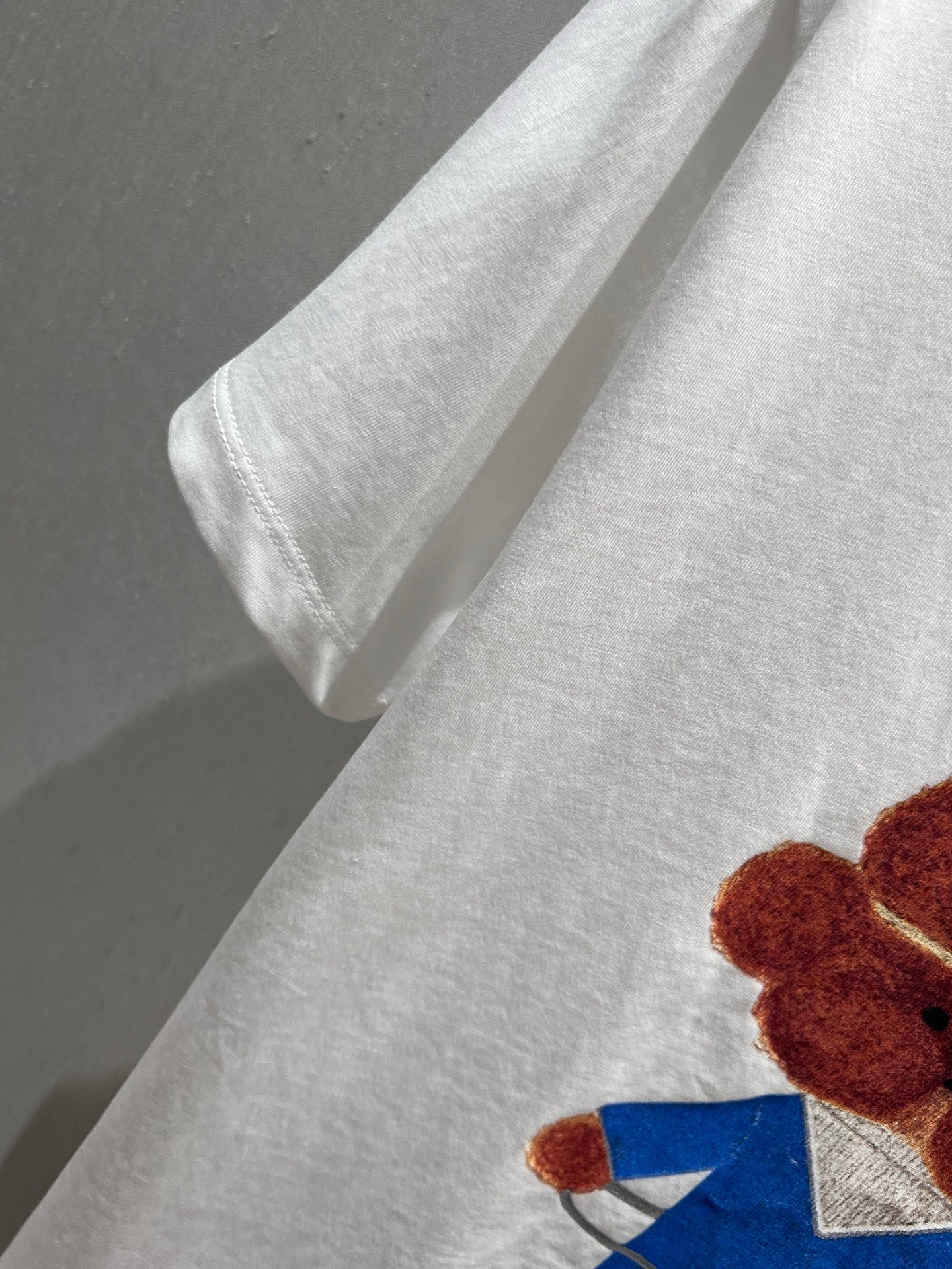 Gucci 25 Cartoon Fun Teddy Print Short-sleeved T-shirt White Cotton 215692