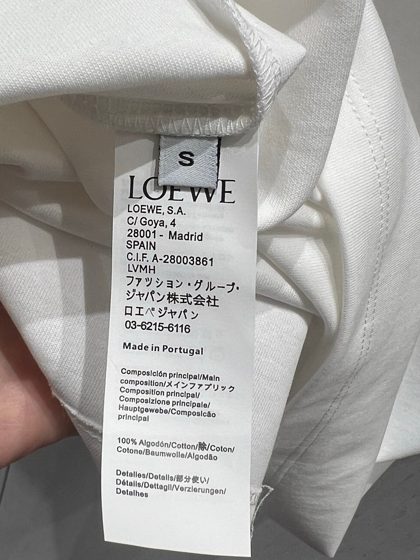 Loewe 25 Short Sleeved T-shirt White Blue Cotton 215597