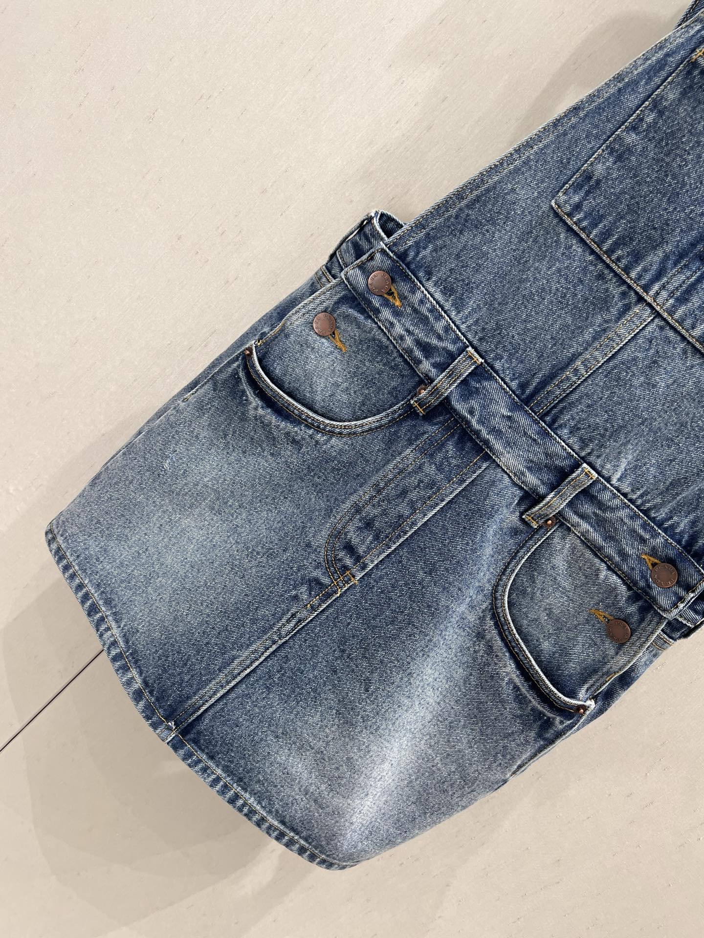 Prada 25 Denim Overall Dress Blue Cotton 215746