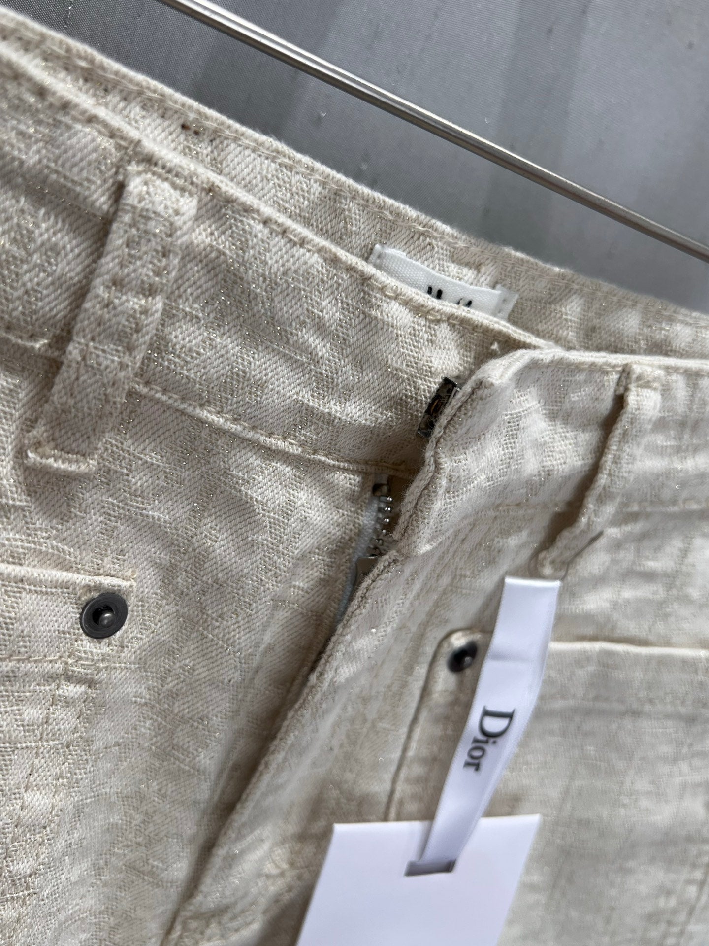 CD 2025 Pattern Shorts Beige Cotton 216935