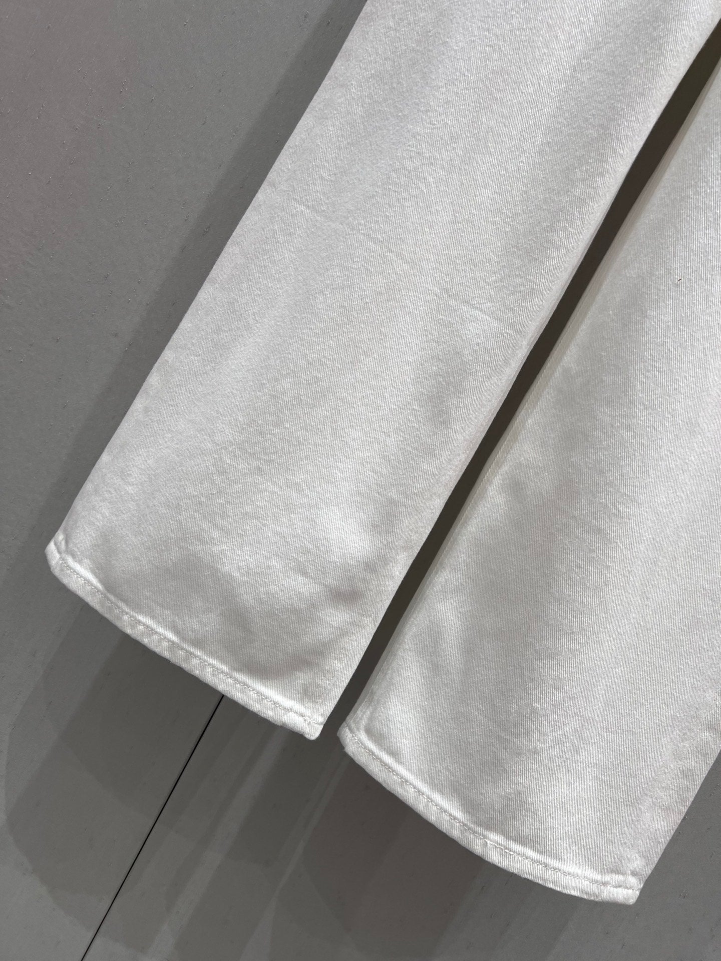 CD 25 Waistband Denim Pants White Cotton 217806