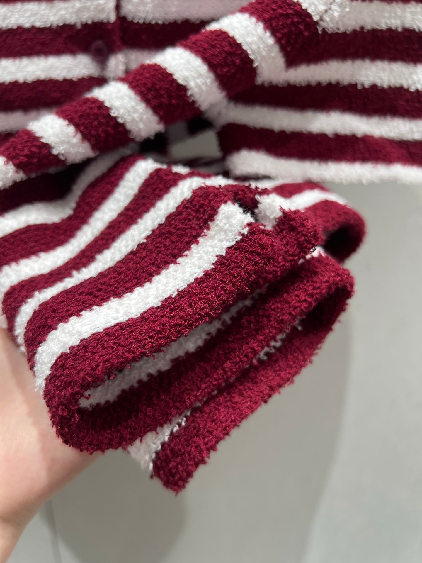 Prada 25 Yarn Striped Round Neck Knit Top White mix Red Cotton Poliamide 217770