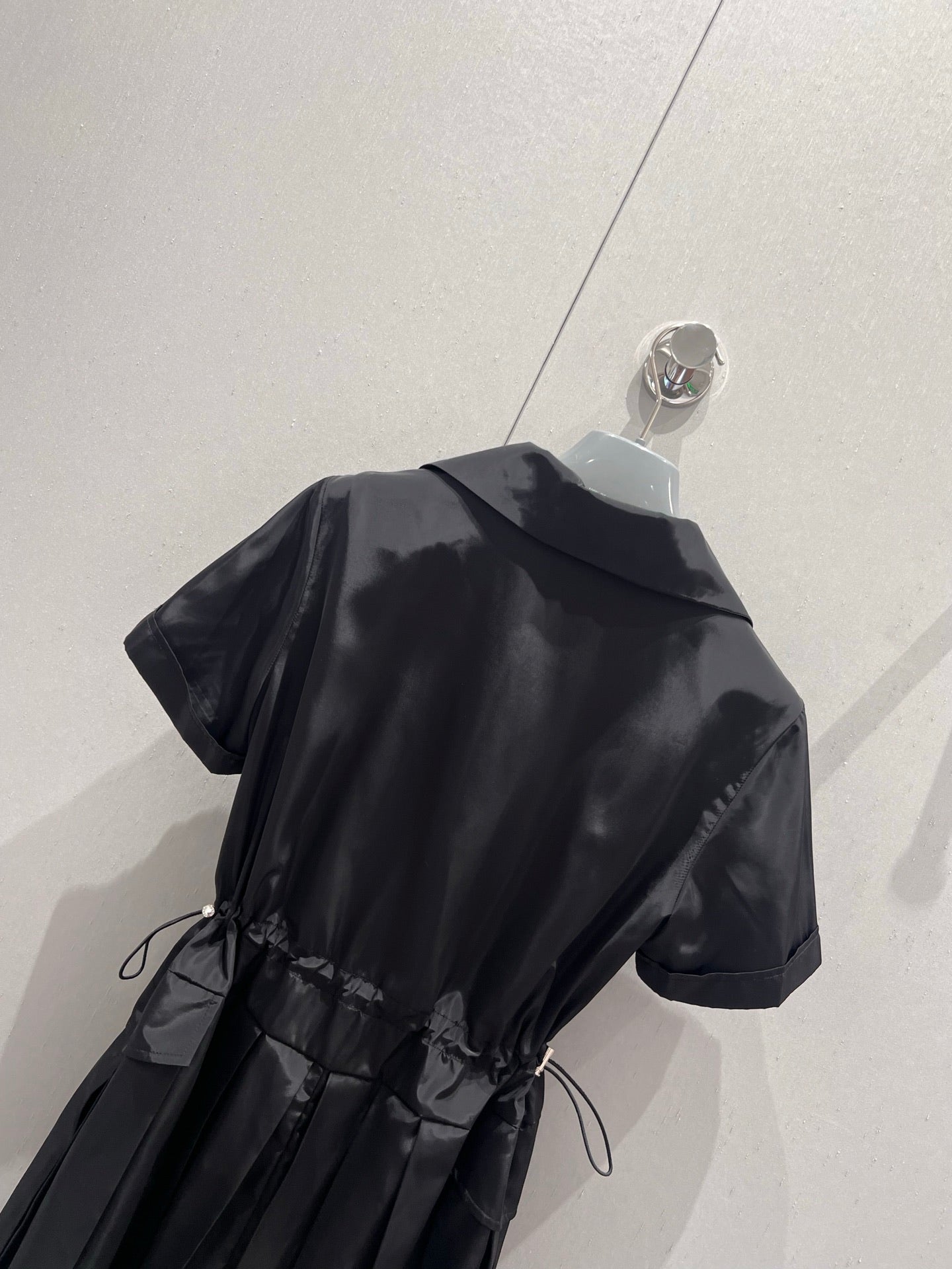 Prada 25 Short Sleeve Zipper Dress Black Polyester 218738