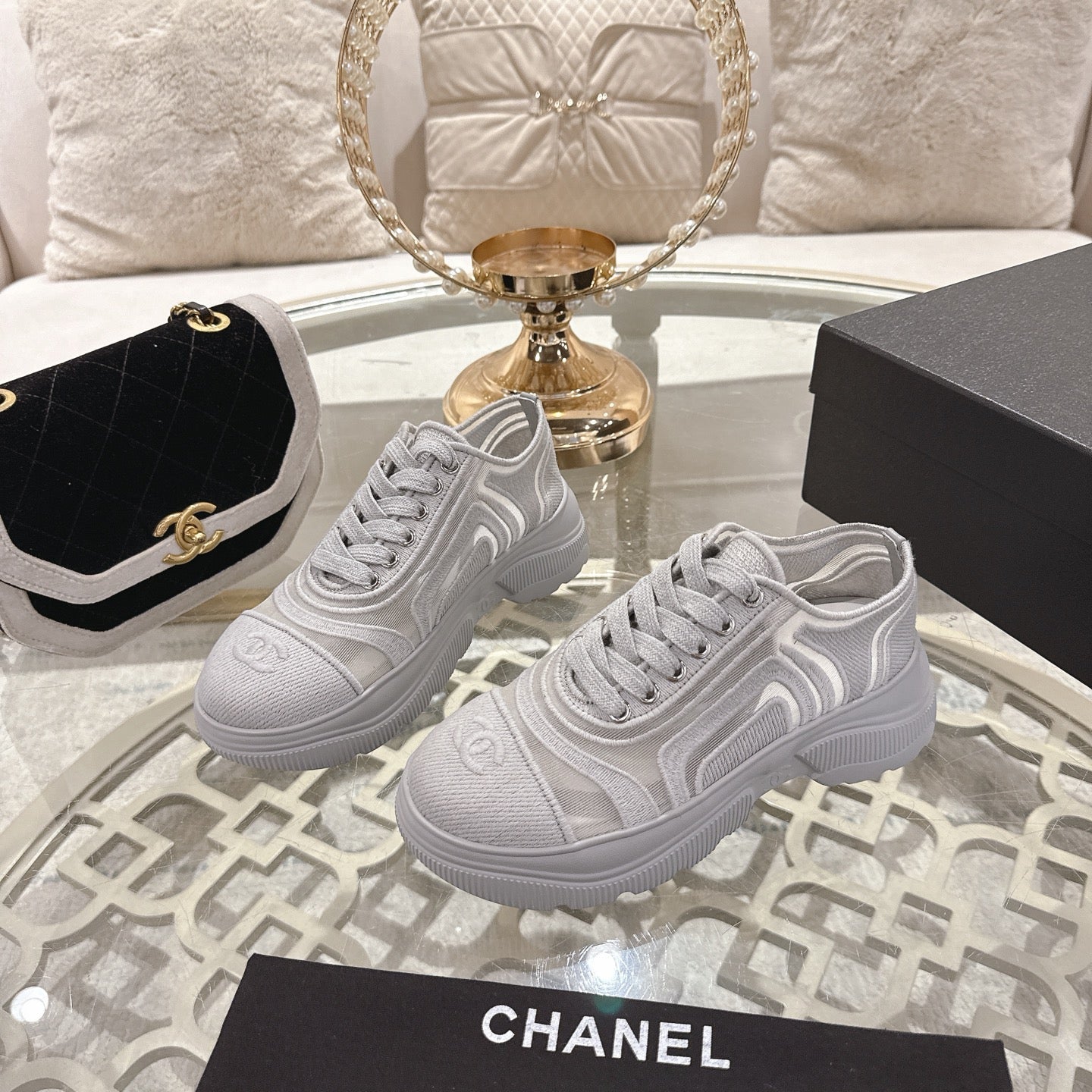 CC 26s Platform Sneakers Light Gray Mesh 627060