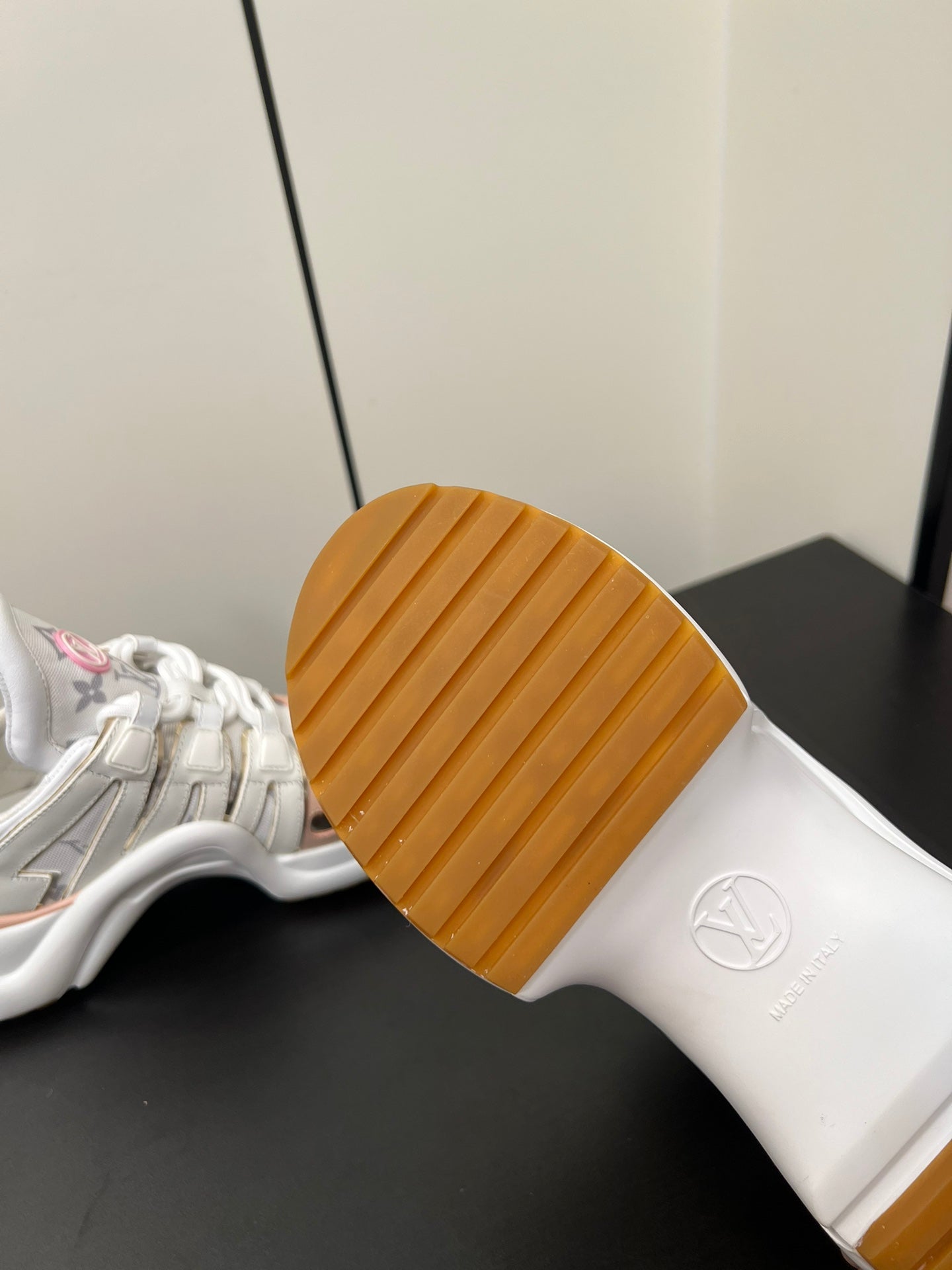LV Archlight Sneaker 50mm White Mix Pastel Pink Monogram Jacquard Fabric